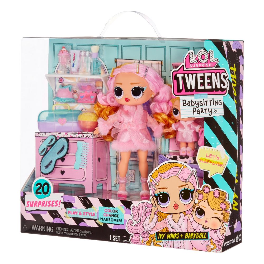 LOL Surprise Tweens Babysitting, Sleepover Party с 2 Кукли LOL и 20 изненади, 580485EUC