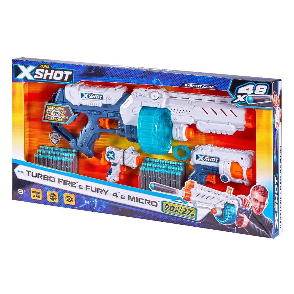 Бластер X-Shot Combo Pack Turbo Fire Fury, 48 снаряда