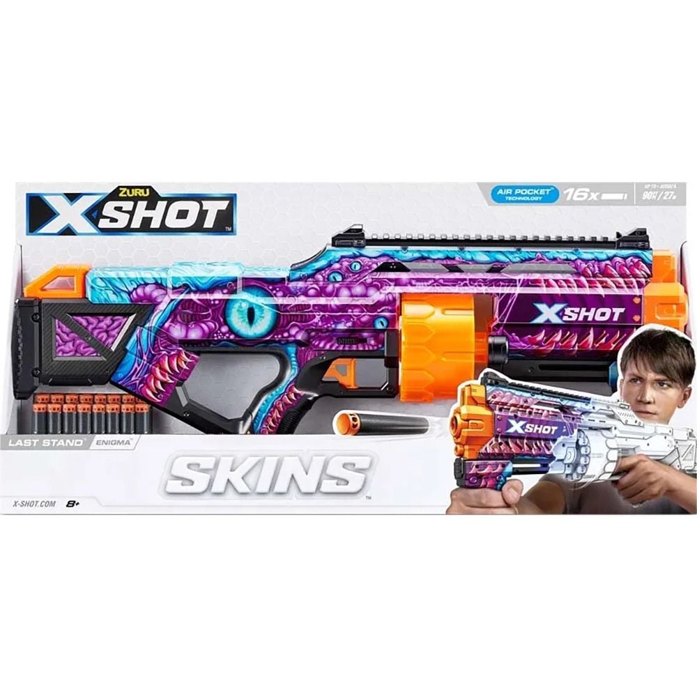 Бластер с 16 снаряда, X-Shot, Excel Skins Last Stand, Enigma, 36518L