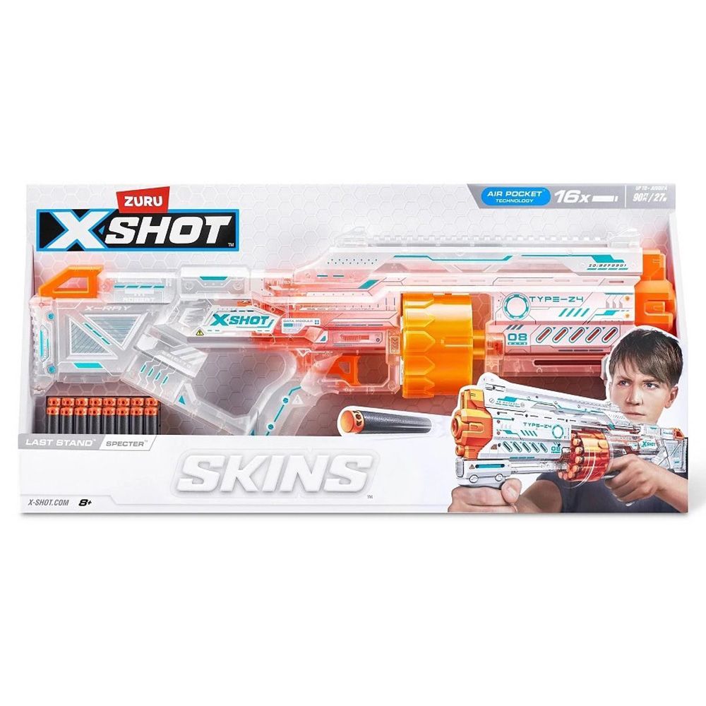Бластер с 16 снаряда, X-Shot, Excel Skins Last Stand, Specter, 36518P