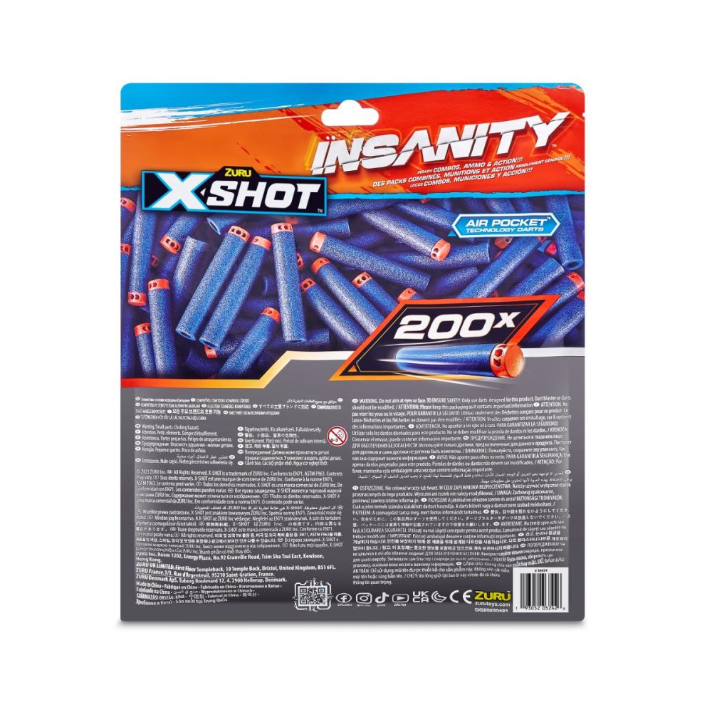 Комплект 200 снаряда, X-Shot, Insanity, Air Pocket