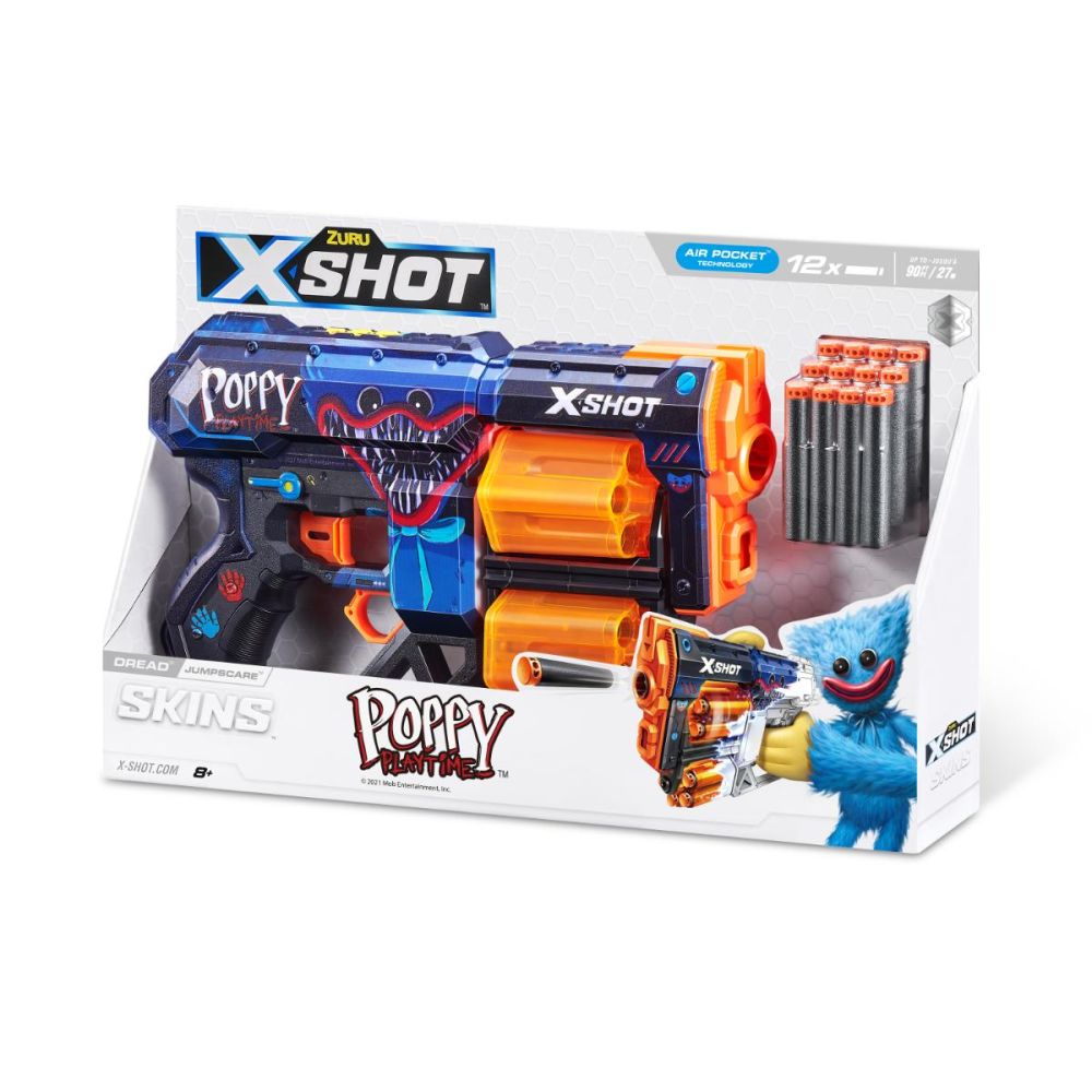 Бластер X-Shot, Excel Skins Dread, Jumpscare, 12 снаряда