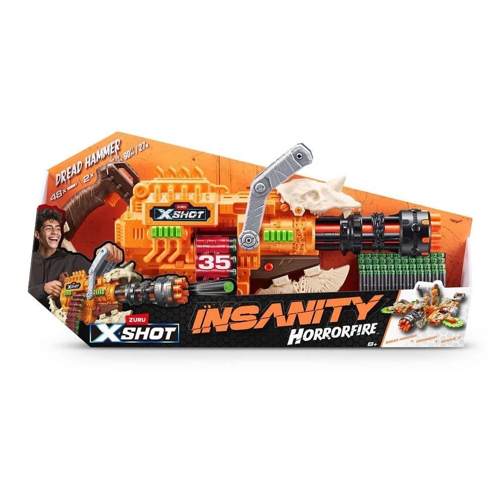 Играчка оръжие X-Shot, Horror Fire Dread Hammer, 48 снаряда