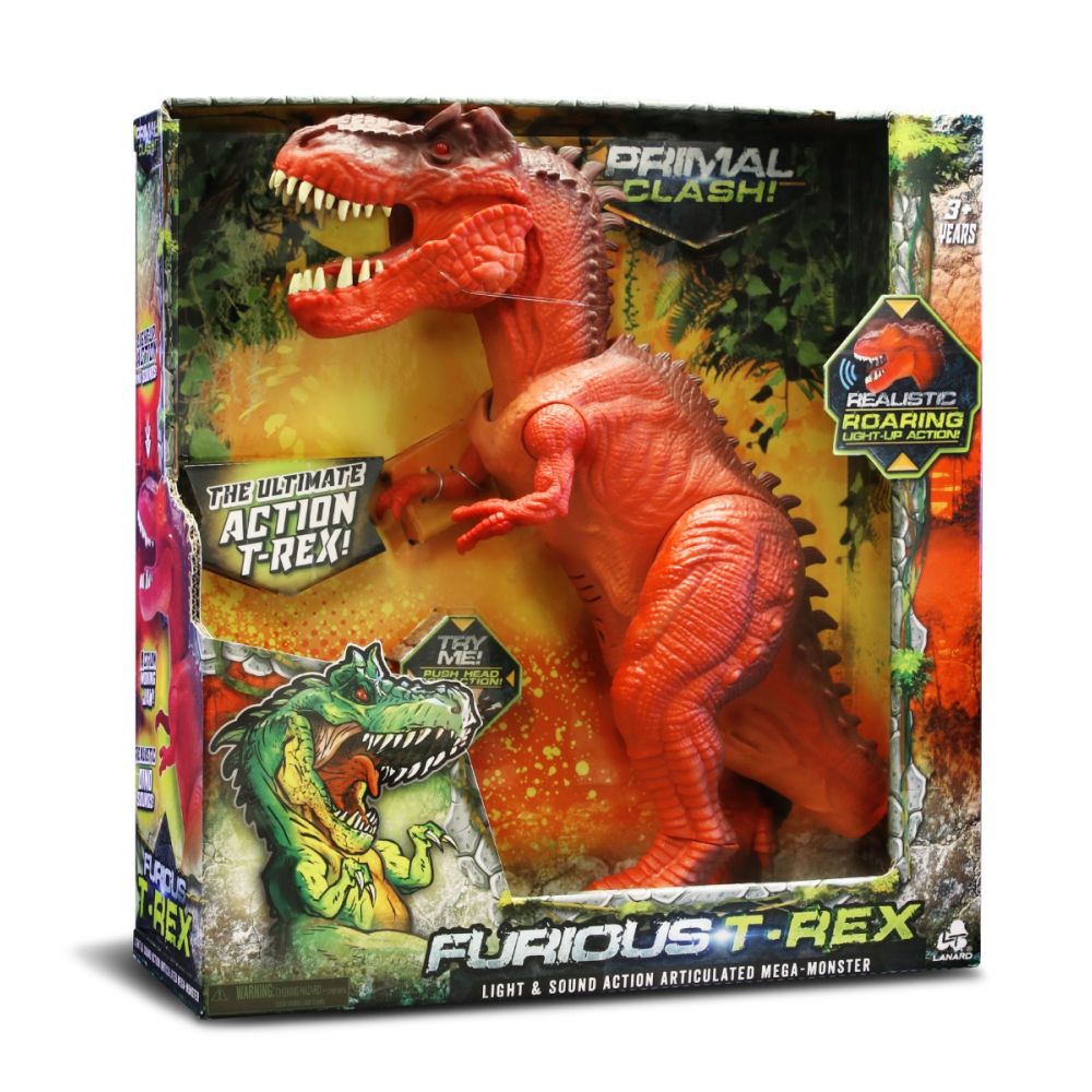 Интерактивна фигурка Динозавър, Lanard Toys, Jurassic Clash, Червена