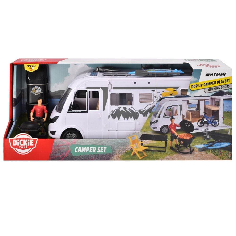 Каравана с фигурка и аксесоари, Dickie Toys, Camper Hymer Camping Van Class B
