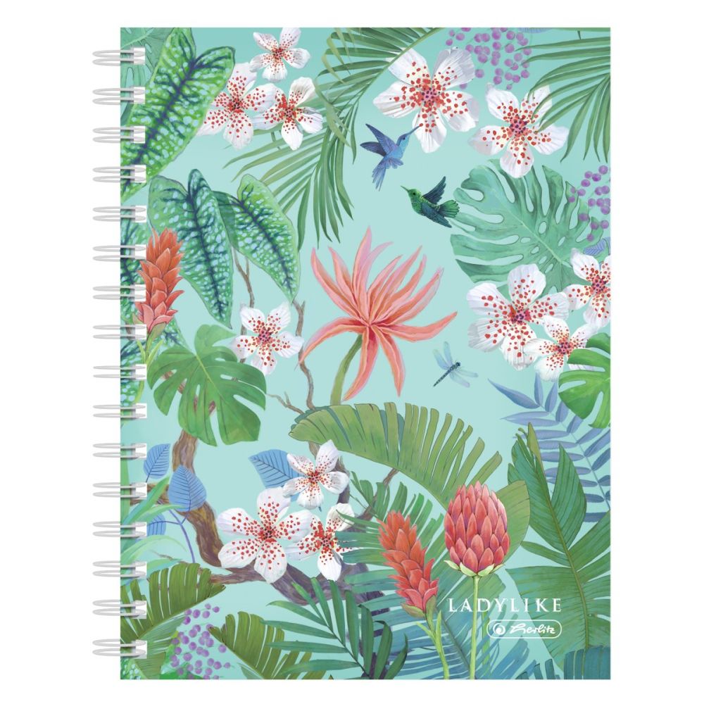 Тетрадка с квадратчета и спирала, A5, Herlitz, Ladylike Jungle, 100 листа