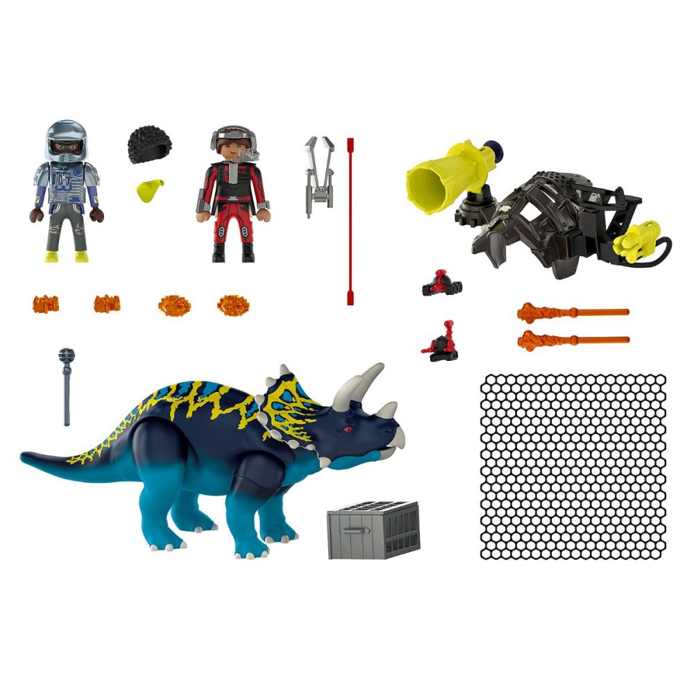Комплект Playmobil Dino Rise - Трицератопс - Битката за легендарния камък