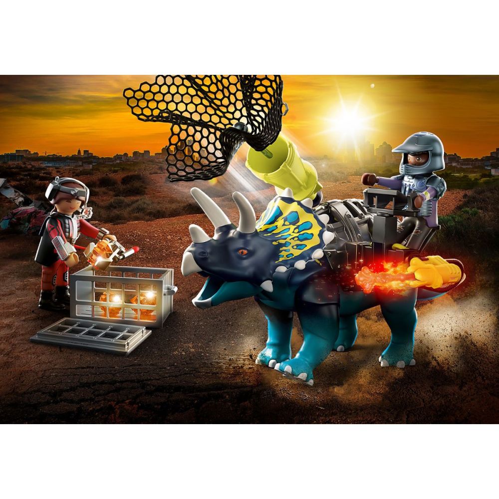 Комплект Playmobil Dino Rise - Трицератопс - Битката за легендарния камък