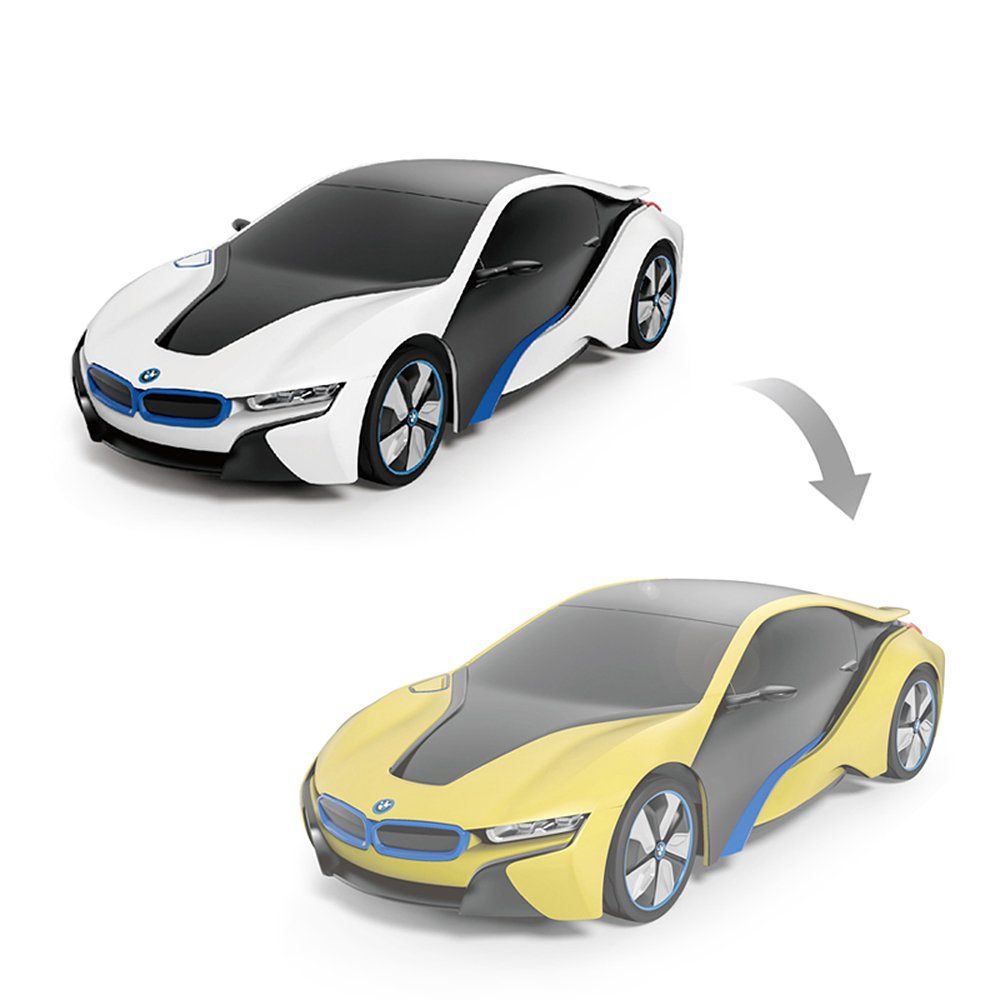 Количка с дистанционно управление Rastar, BMW I8-UV Sensitive Collection, 1:24, Бяла