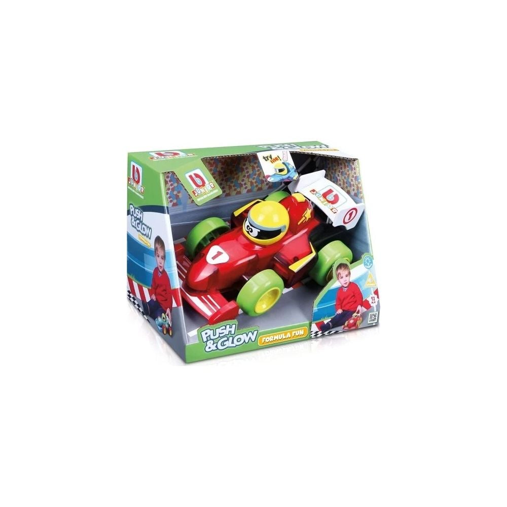 Състезателна кола Bburago Junior, Formula Fun Push And Glow, Червена
