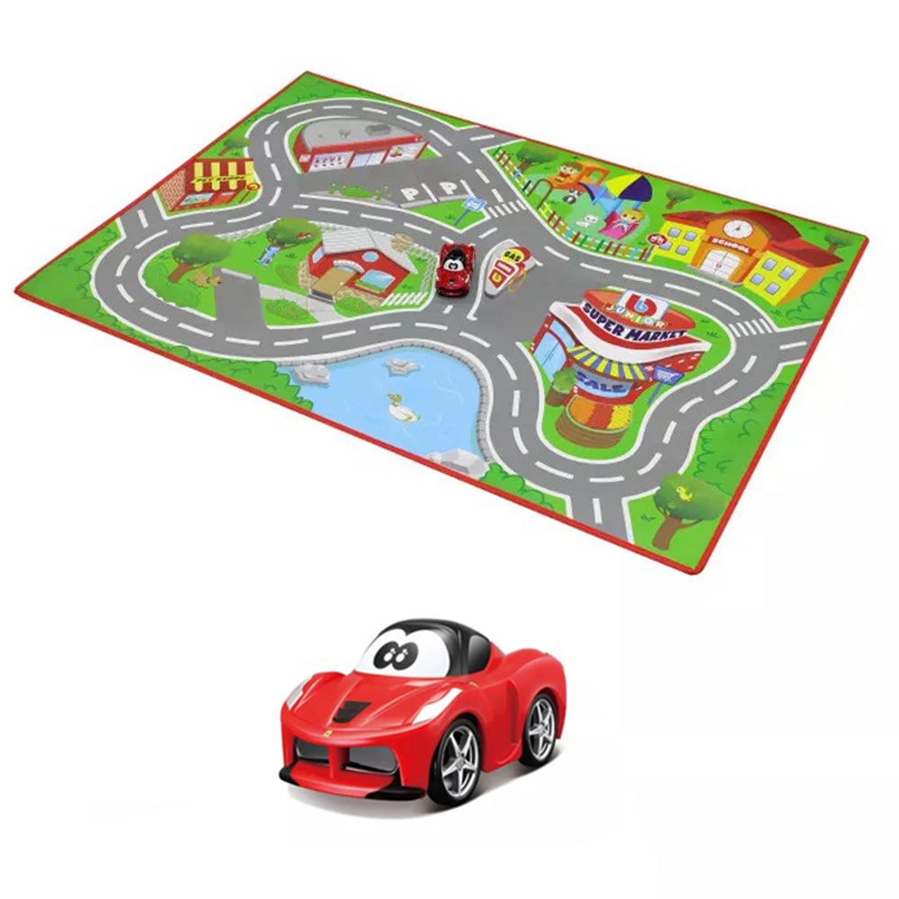 Килимче със занимания и количка Ferrari, Bburago Junior, 100x70 см