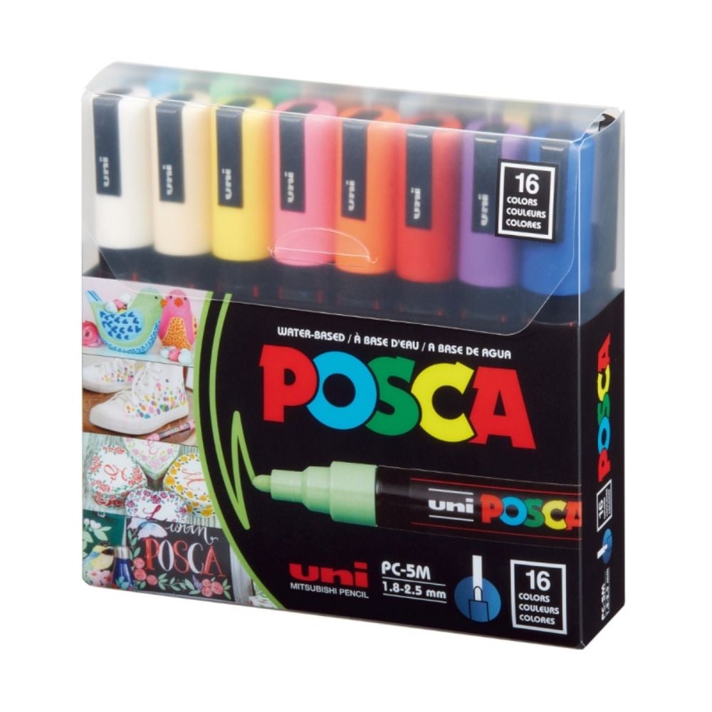 Комплект маркери Posca, UNI PC-5M, 1.8-2.5 мм, 8 цвята