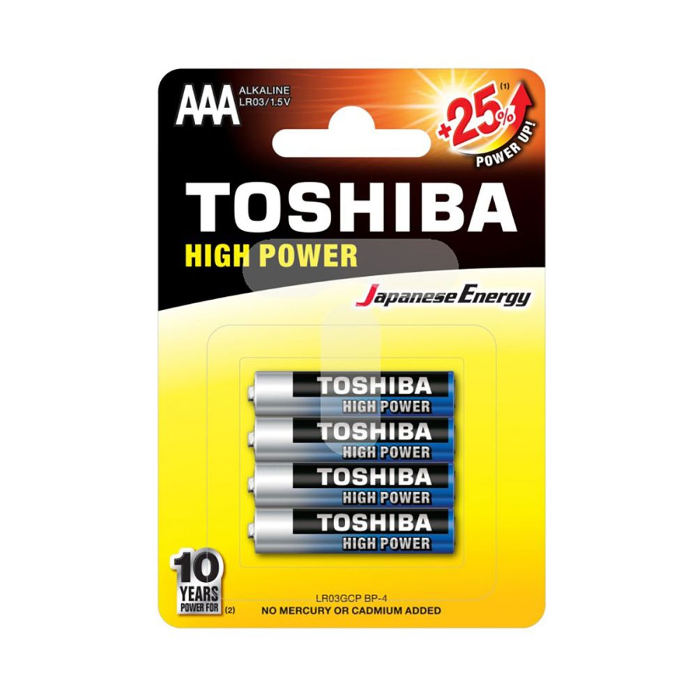 Комплект от 4 батерии Toshiba High Power R3 ALK Blue Line AAA