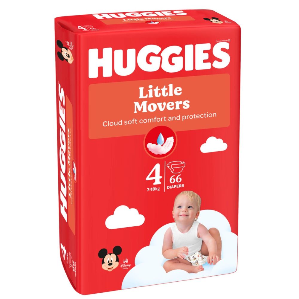 Памперси Huggies, Ultra Comfort Mega, Размер 4, 7-18 кг, 66 бр.