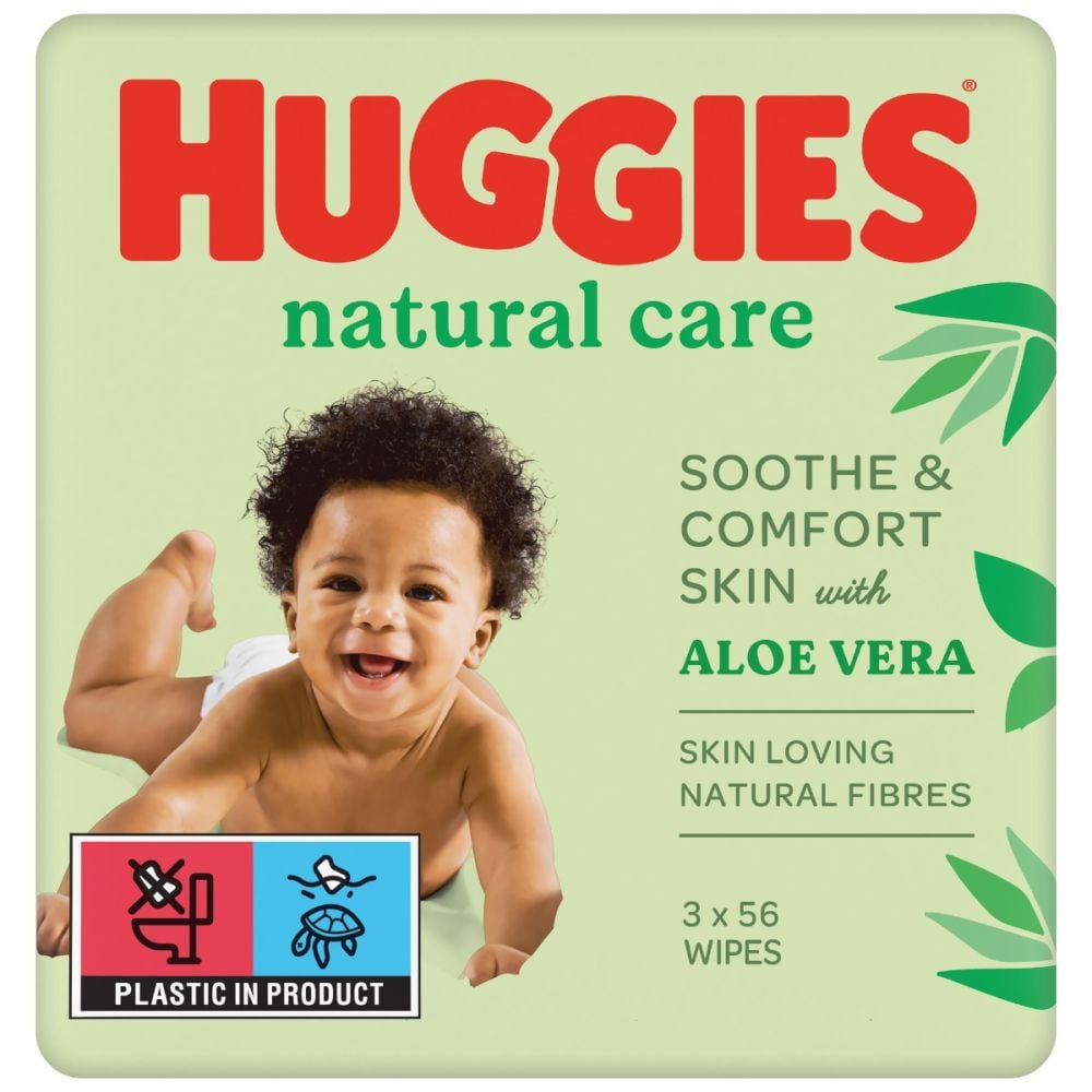 Мокри кърпички Huggies Aloe Trio, 3 x 56 бр.