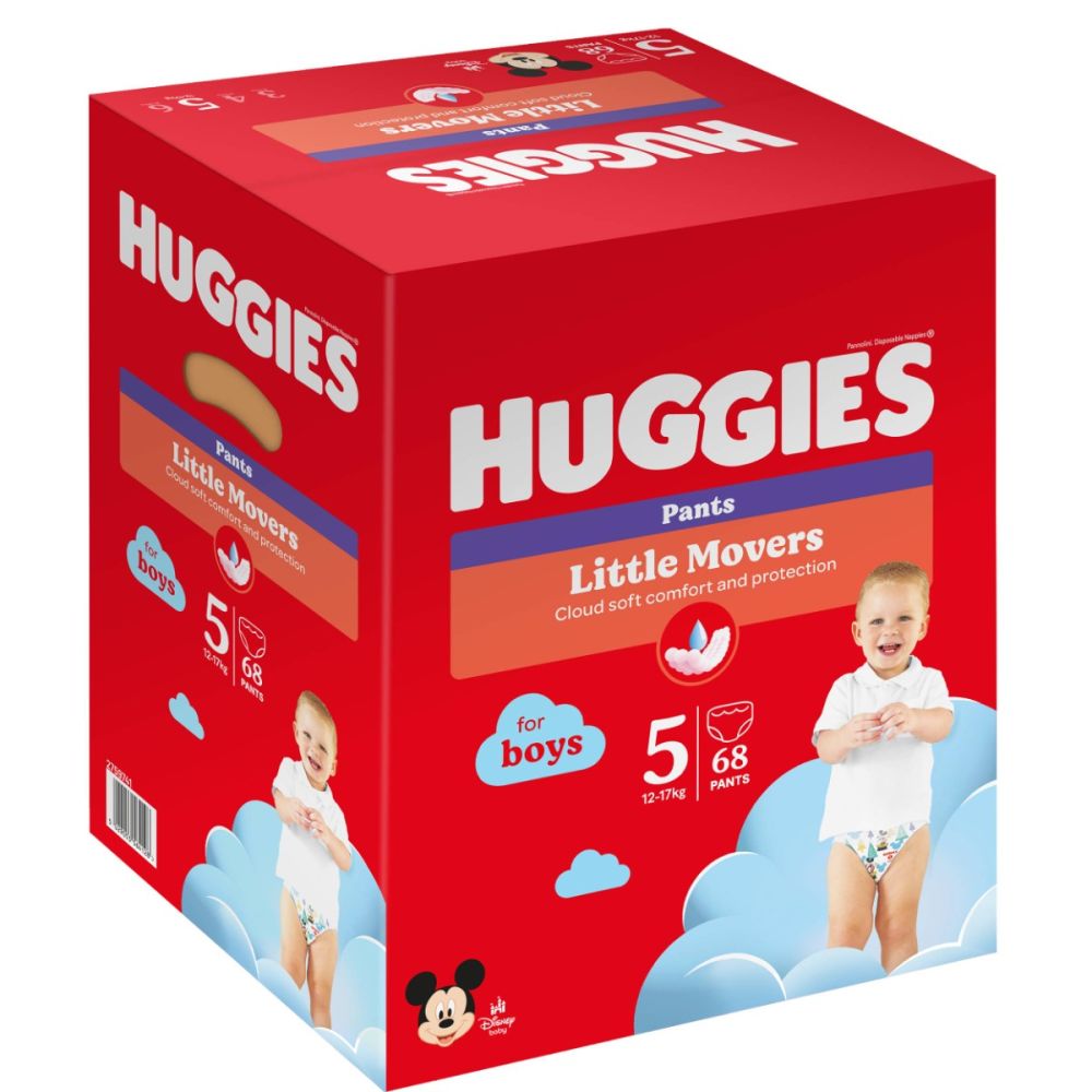 Памперси тип гащички Huggies Pants Box Boys, Размер 5, 12 - 17 кг, 68 бр.