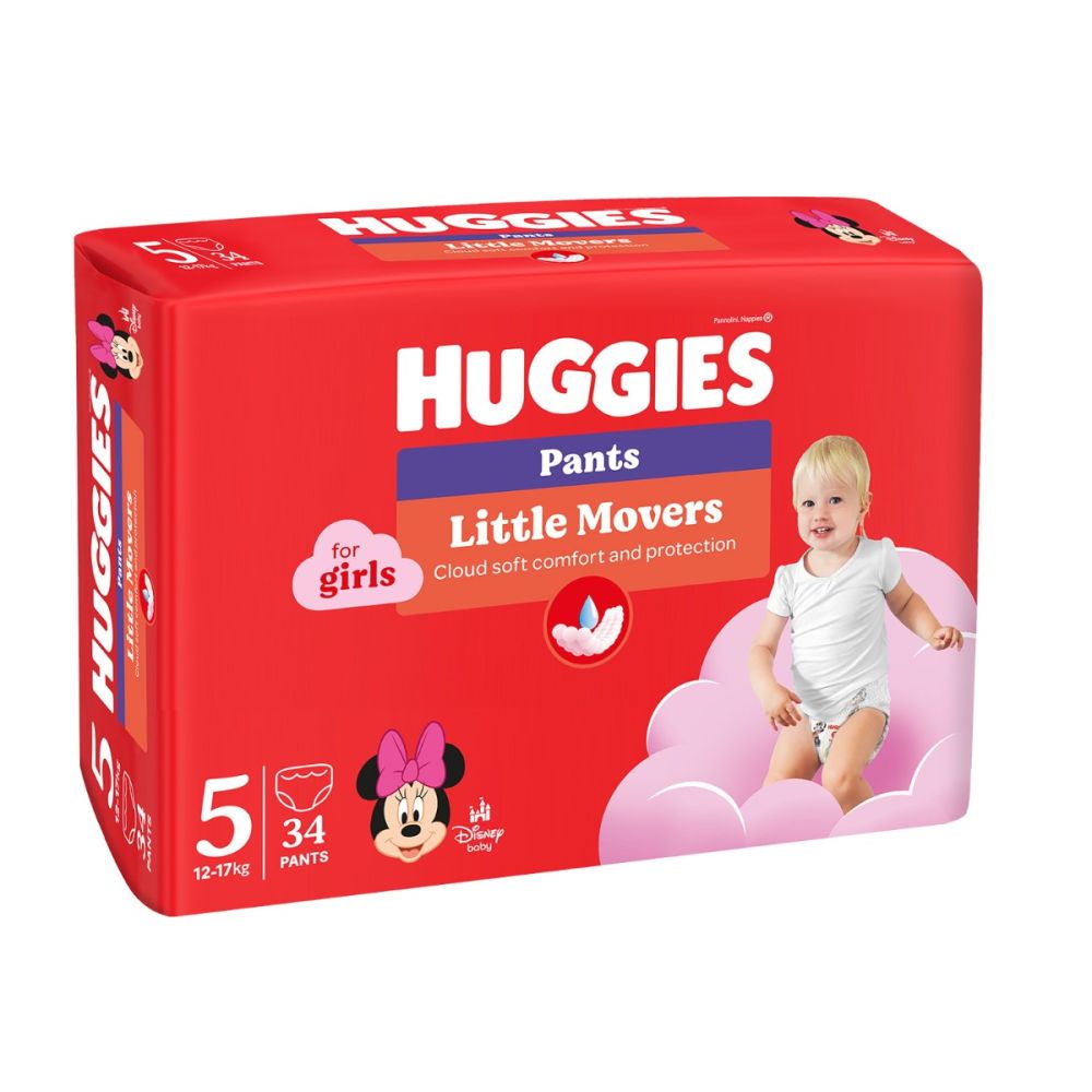 Памперси тип гащички Huggies Jumbo, Размер 5, 12-17 кг, 34 бр.
