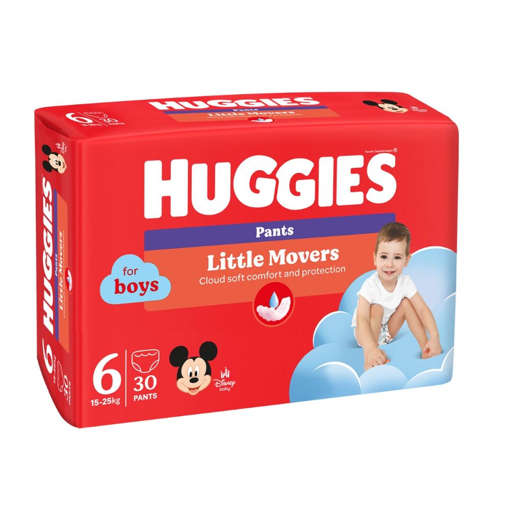 Памперси тип гащички Huggies Jumbo, Размер 6, Момчета, 15-25 кг, 30 бр.