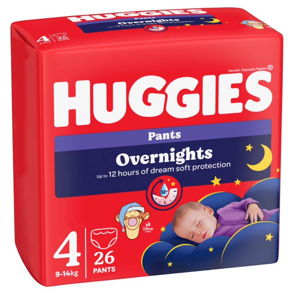 Памперси Huggies, Pants Overnights, Размер 4, 9-14 кг, 26 бр.