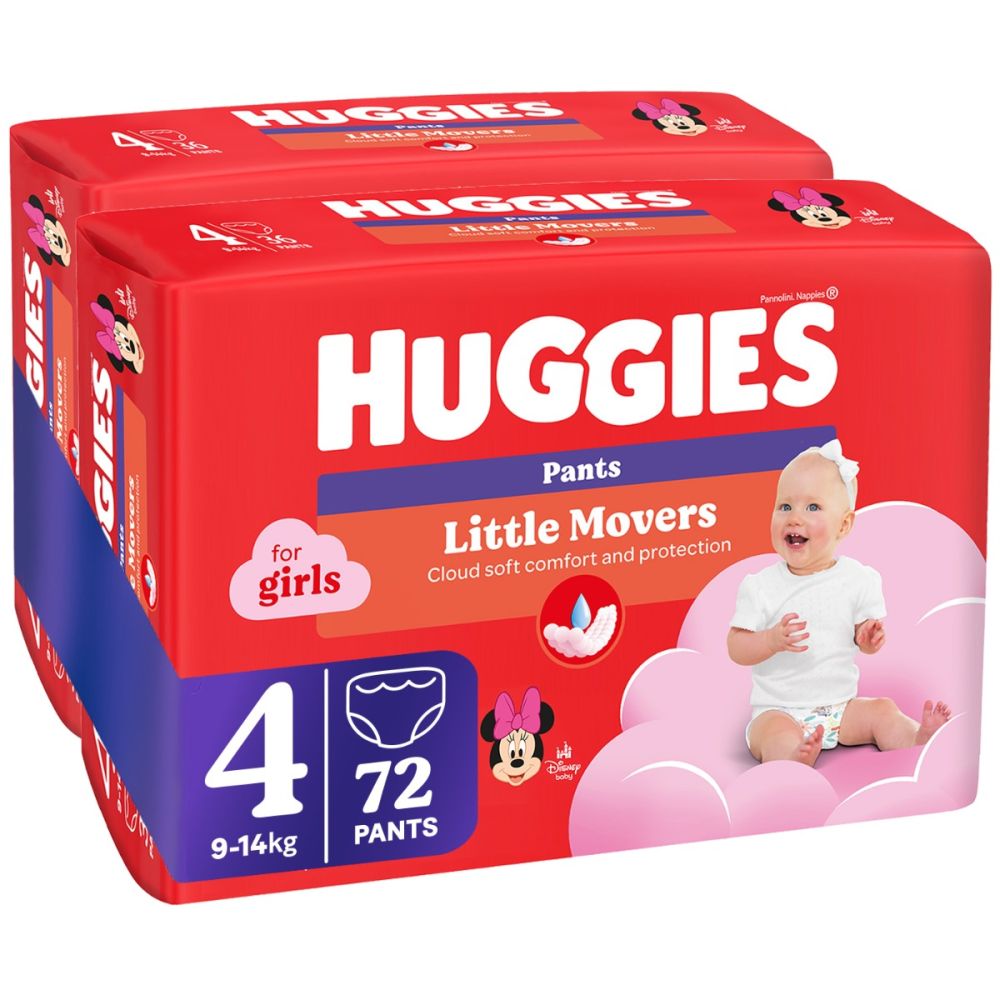 Памперси тип гащички Huggies Pants Jumbo, Размер 4, Girl, 9-14 кг, 72 бр.