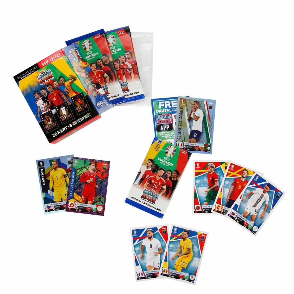 Карти с футболисти в метална кутия, Topps, UEFA EURO 2024, 31 броя