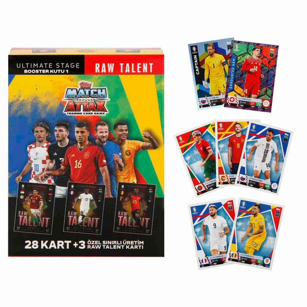 Карти с футболисти в метална кутия, Topps, UEFA EURO 2024, 31 броя