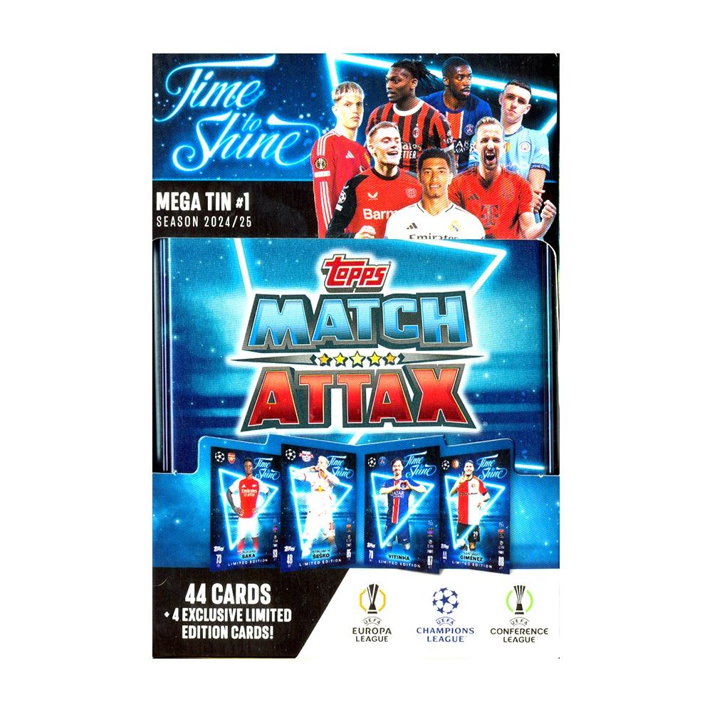 Метална кутия с 48 карти, Topps, UEFA Match Attax 2024-2025