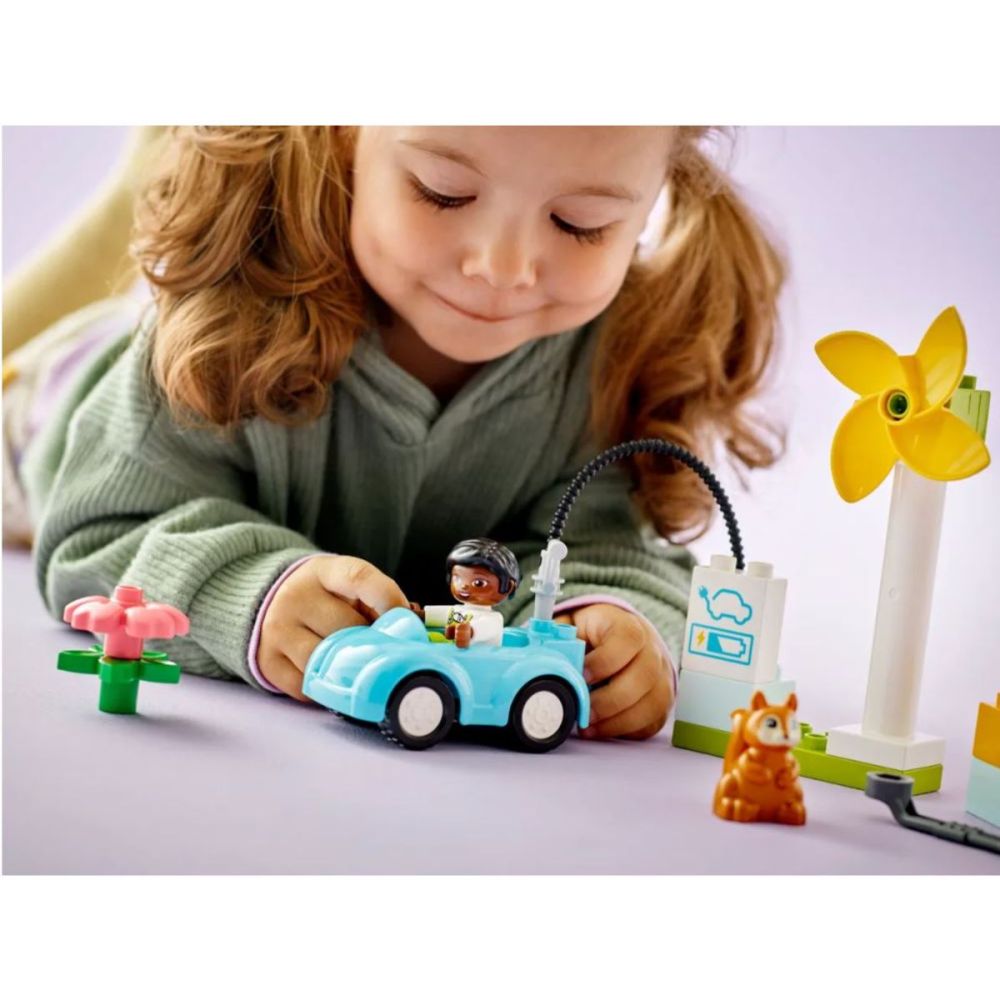 LEGO® DUPLO® Town - Вятърна турбина и електрическа кола (10985)