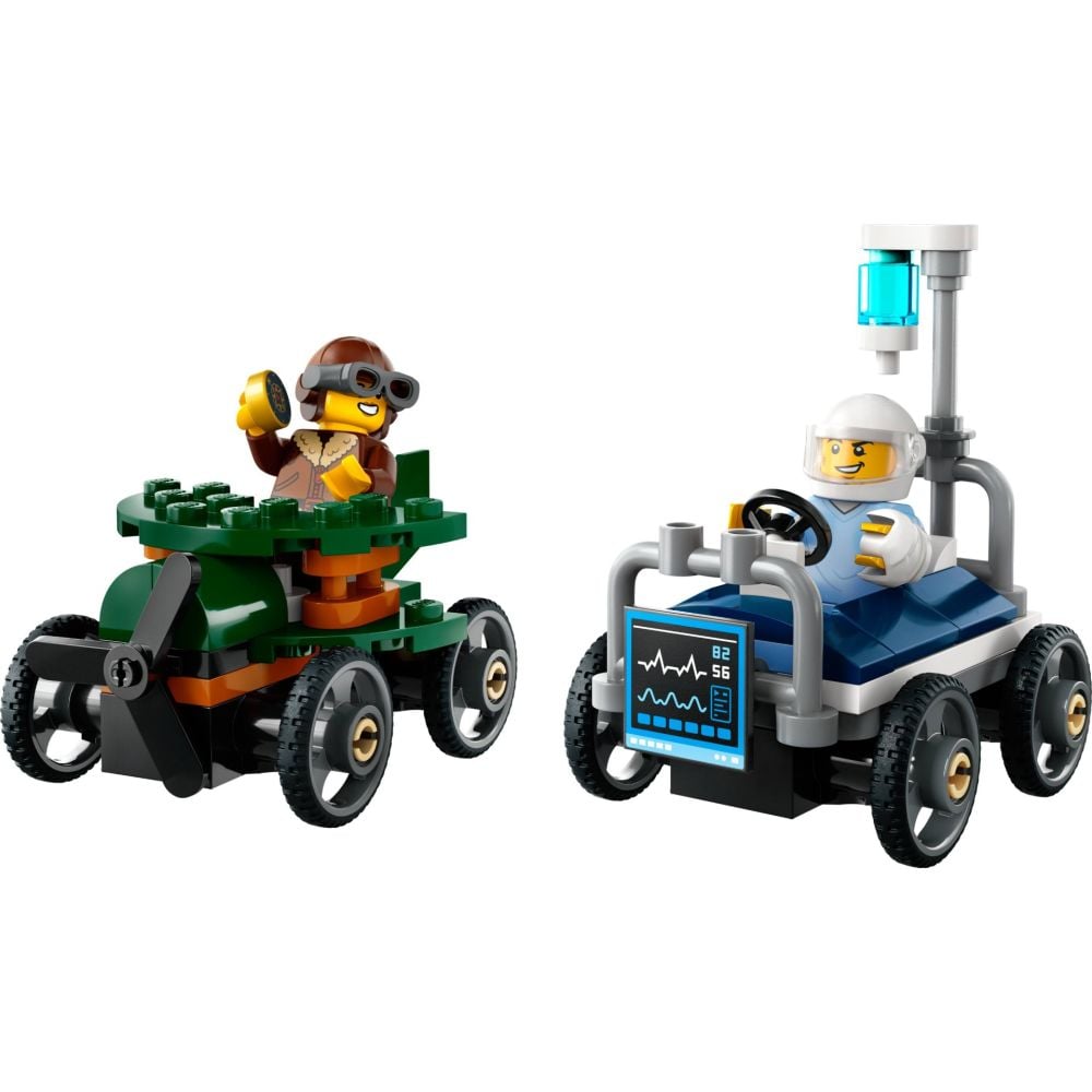 LEGO® City - Самолет срещу болнично легло: комплект състезателни коли (60459)