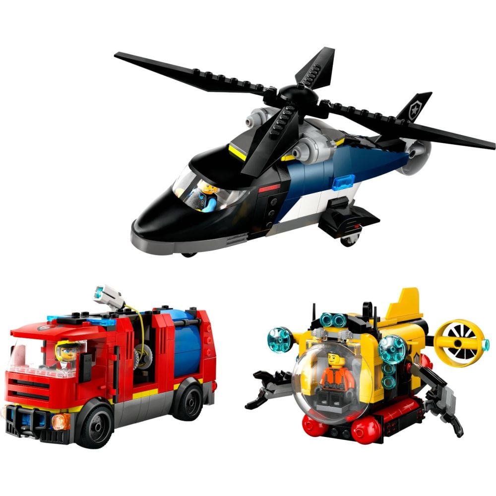 LEGO® City - Хеликоптер, пожарна кола и подводница – ремикс (60462)