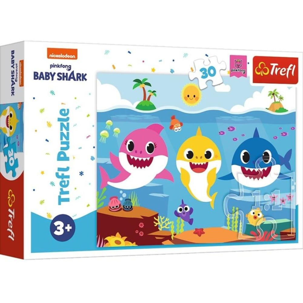 Пъзел Trefl 30 части, Подводният свят на акулите, Baby Shark