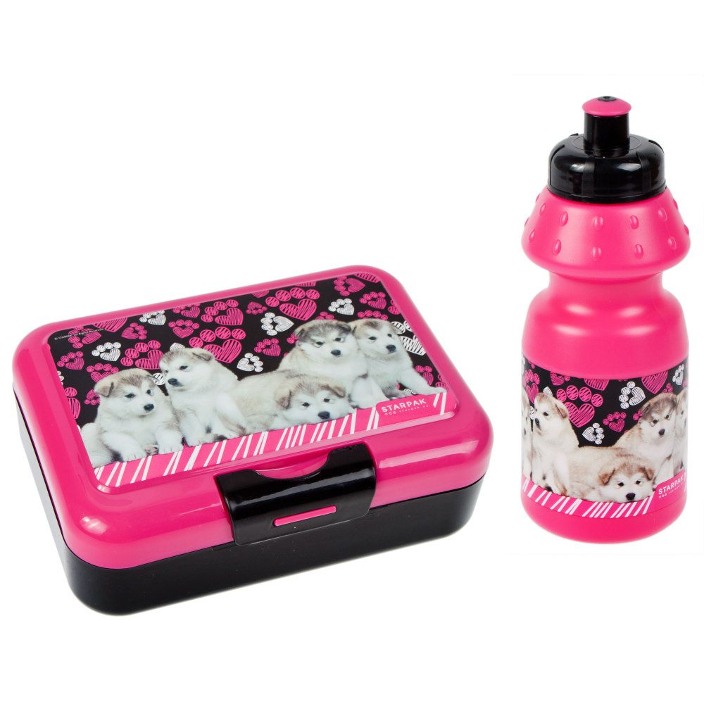 Комплект бутилка за вода 350 мл и кутия за обяд 16 x 12,5 см, Starpak, Cuties Doggy