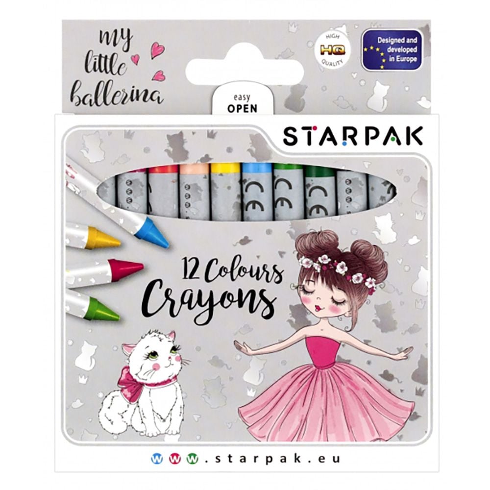 Комплект восъчни пастели Starpak, Балерина, 12 цвята