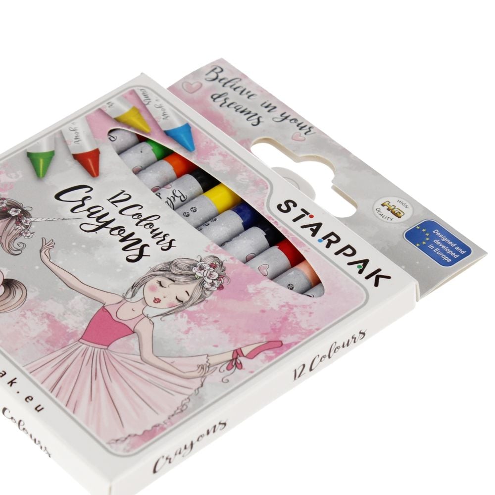 Комплект восъчни пастели Starpak, Балерина, 12 цвята