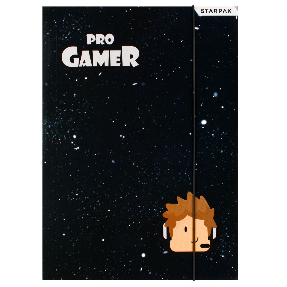 Папка А4 с ластик, Starpak, Pro Gamer, Черна
