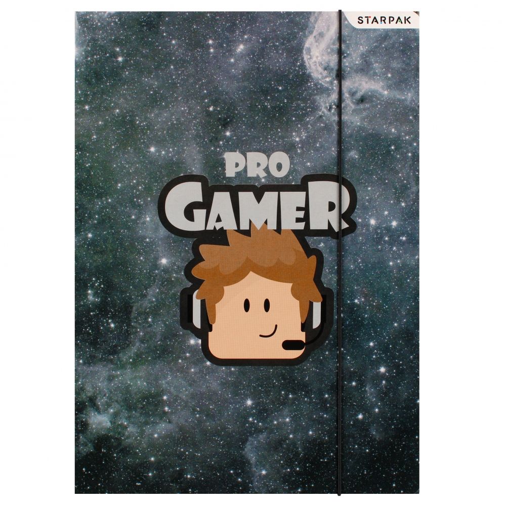 Папка А4 с ластик, Starpak, Pro Gamer, Черна