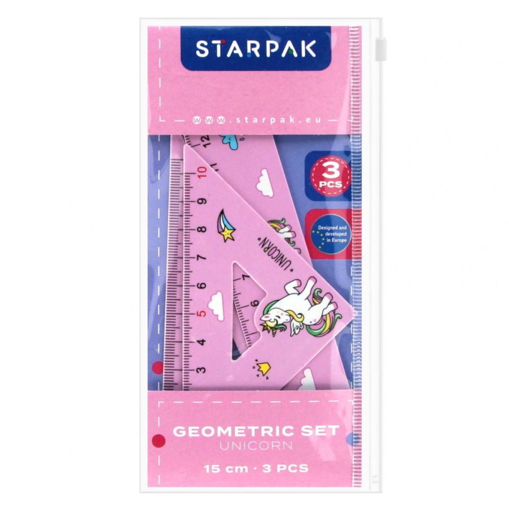 Геометричен комплект, Starpak, Unicorn, 15 см, 5 части
