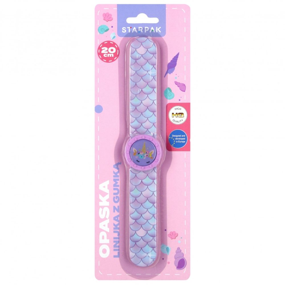 Гумена линийка с гумичка, с форма на часовник, Starpak, 20 см, Girl