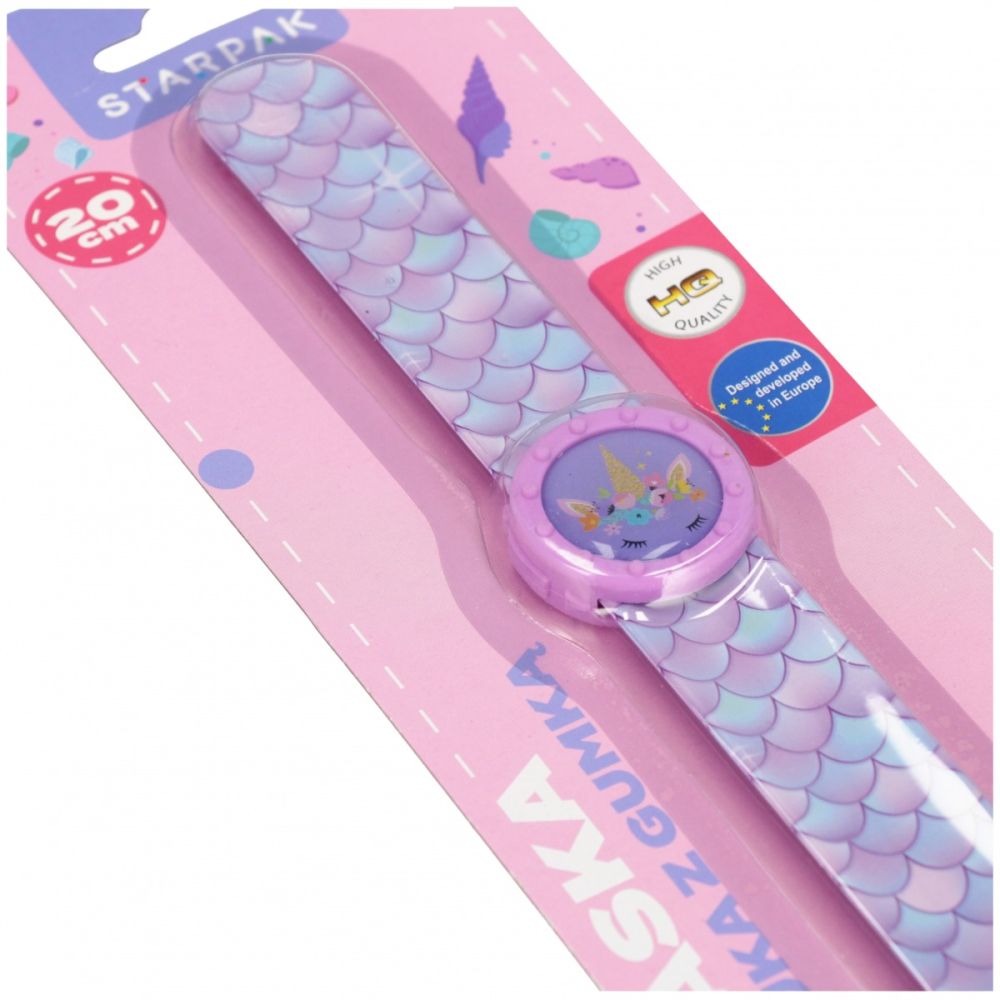 Гумена линийка с гумичка, с форма на часовник, Starpak, 20 см, Girl