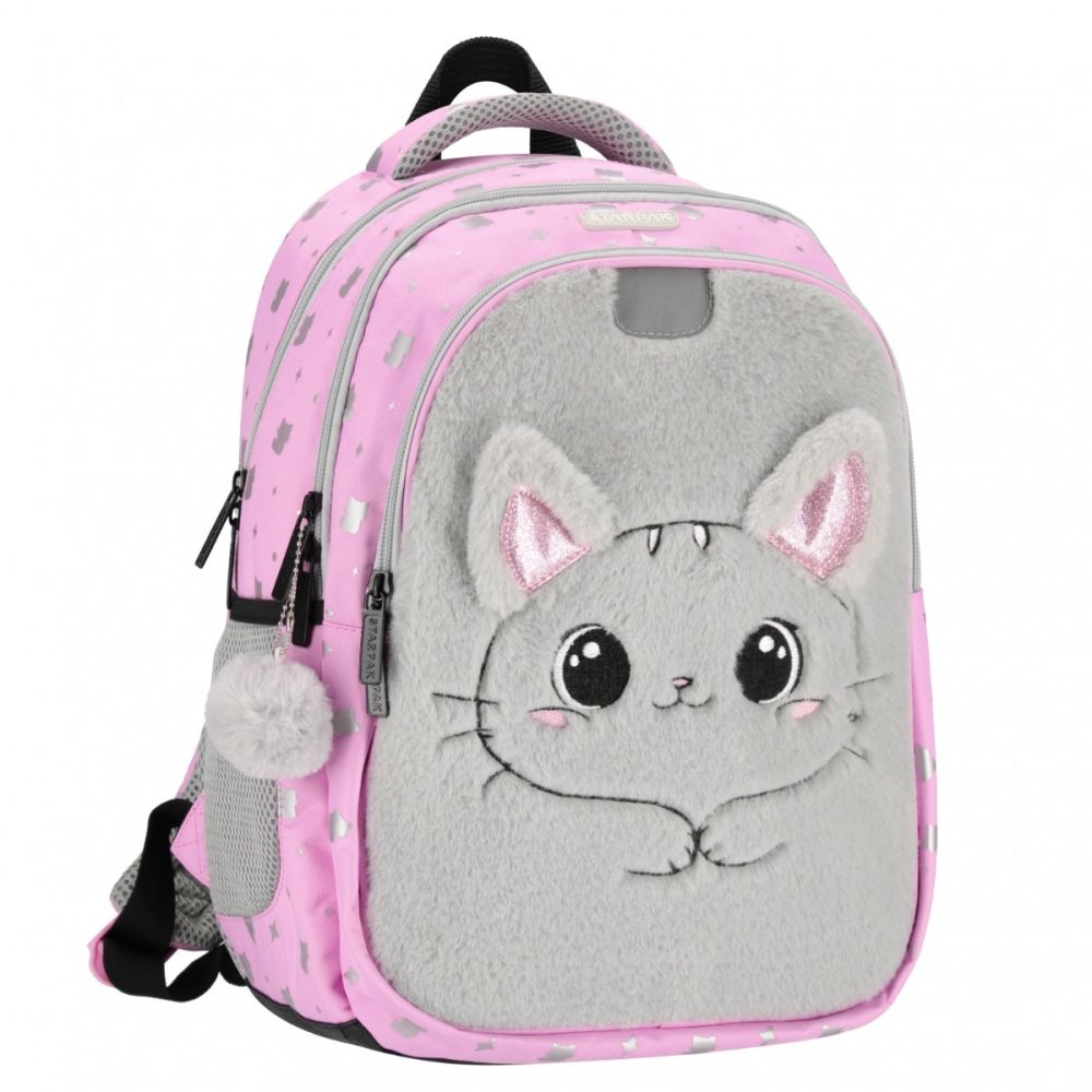 Ученическа раница с едно отделение и джобове, Starpak, Kitty Plush