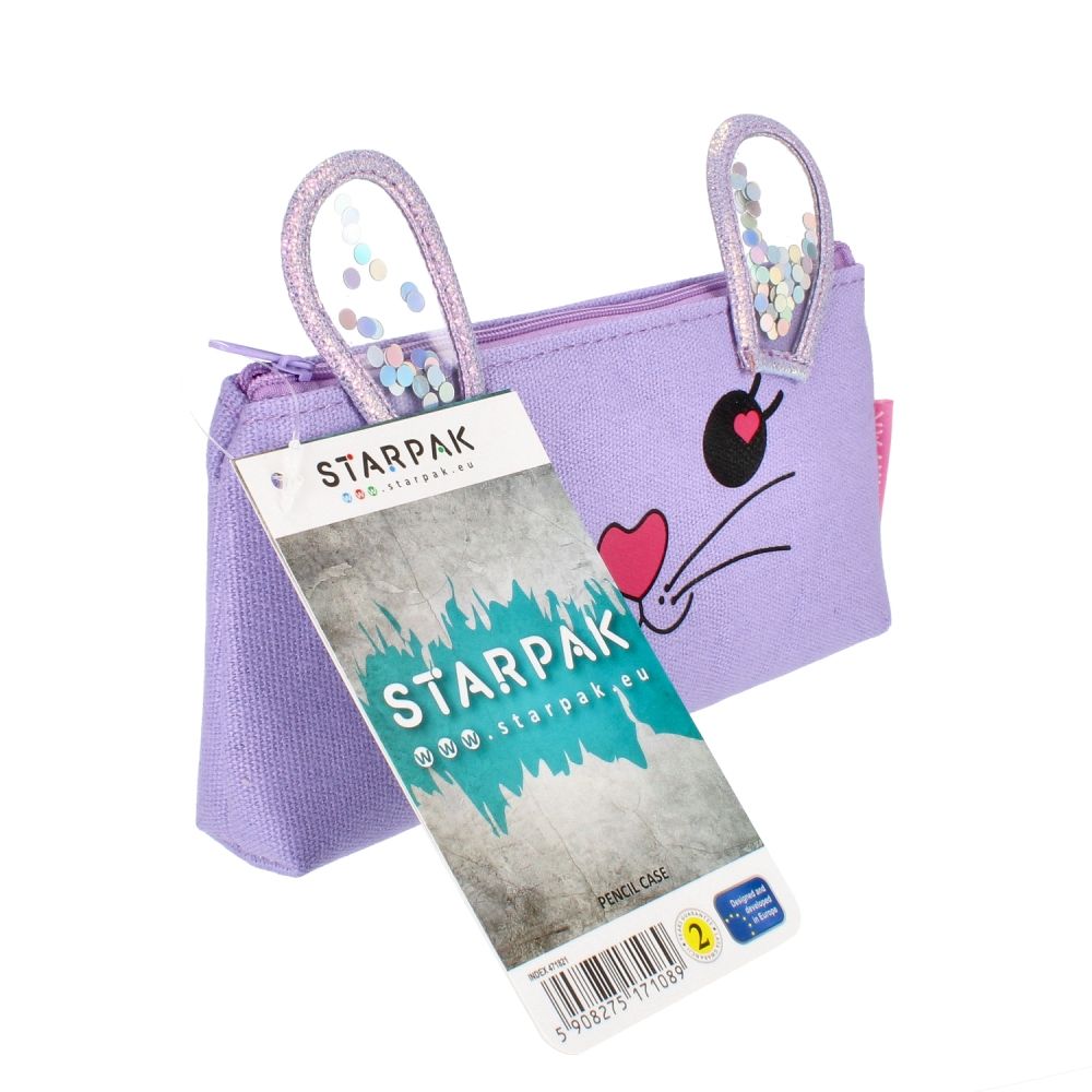 Моливник с цип, Starpak, Ears, Лилав