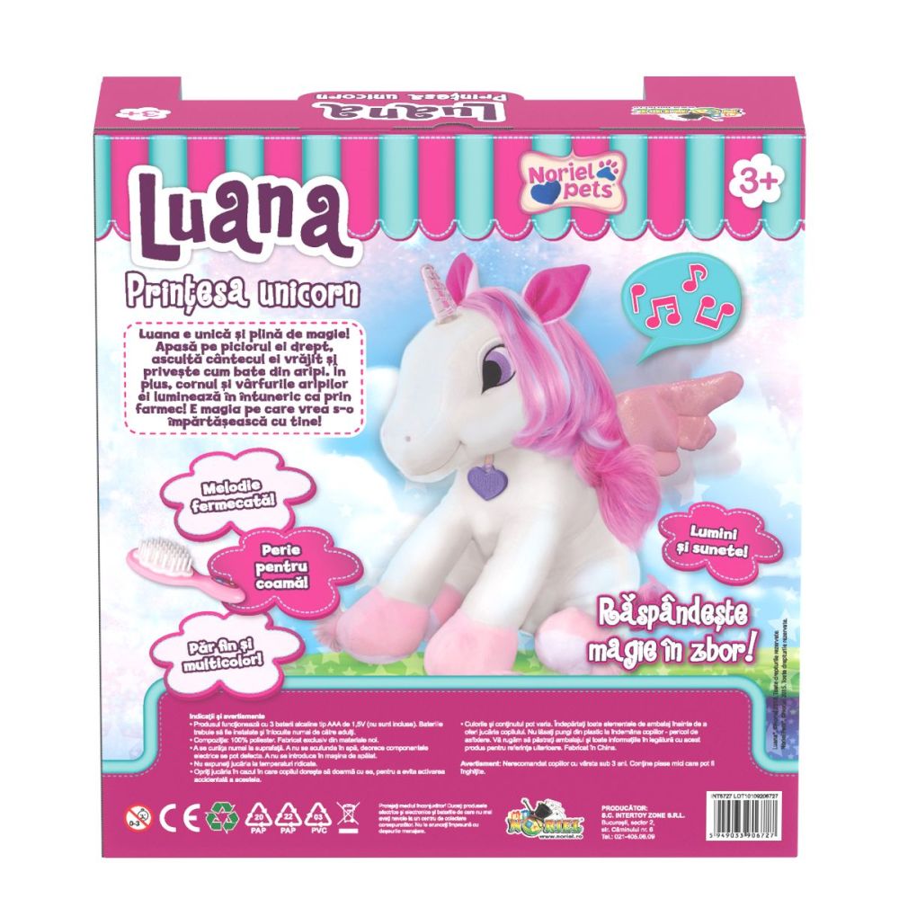 Плюшена играчка, Noriel Pets, Луана Принцеса Еднорог