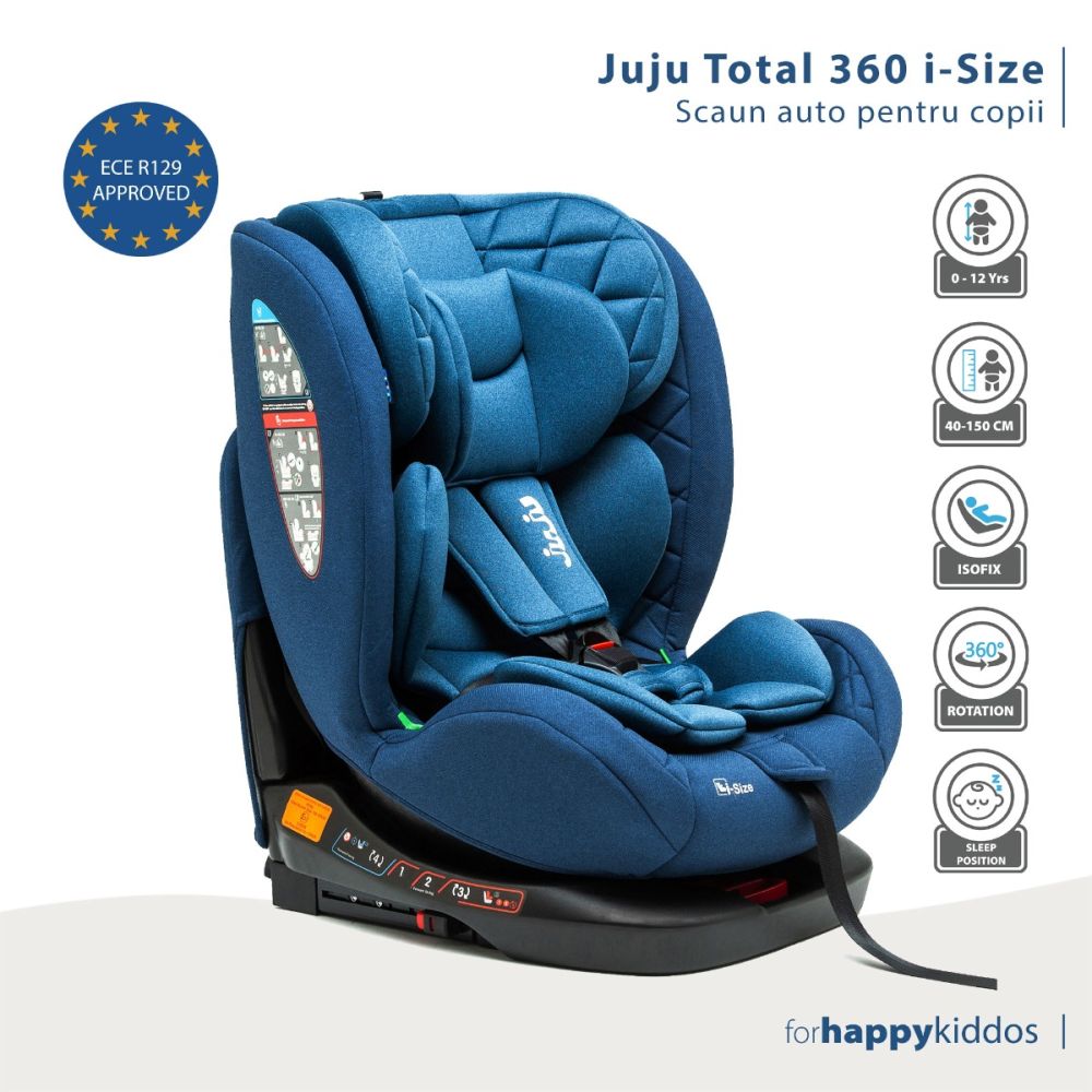 Столче за кола с isofix, Juju, Total 360 I-Size, Синьо