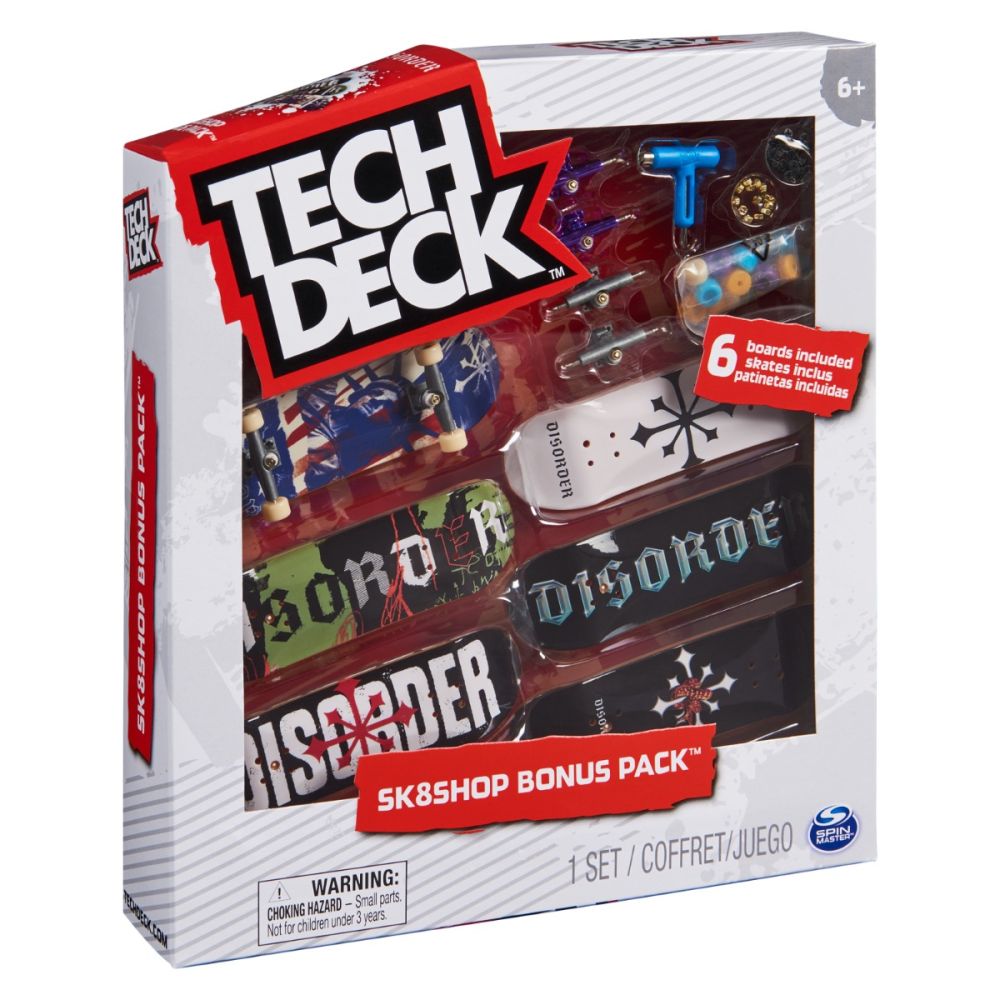 Комплект 6 мини скейтборда, Tech Deck, Sk8Shop Bonus Pack, Disorder, 20136710