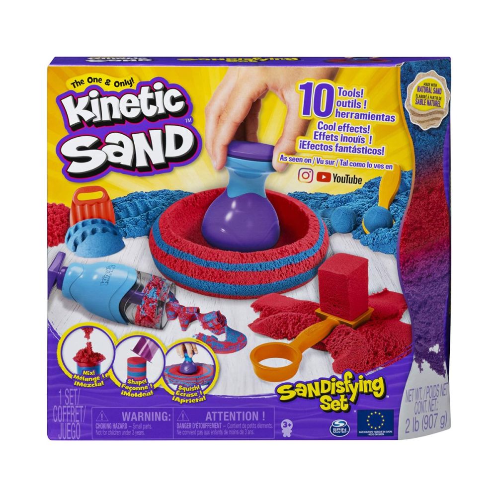 Комплект от 10 аксесоара и пясък Sandtastic Kinetic Sand