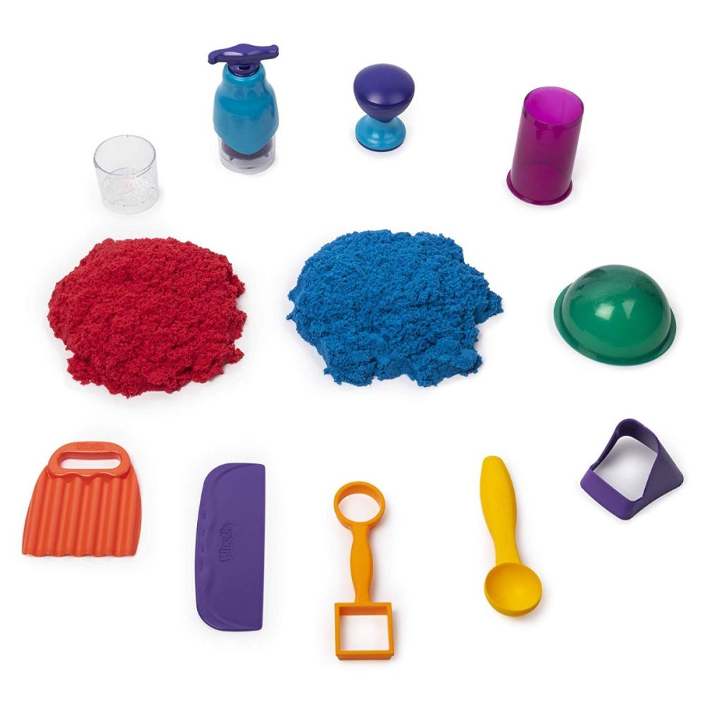 Комплект от 10 аксесоара и пясък Sandtastic Kinetic Sand