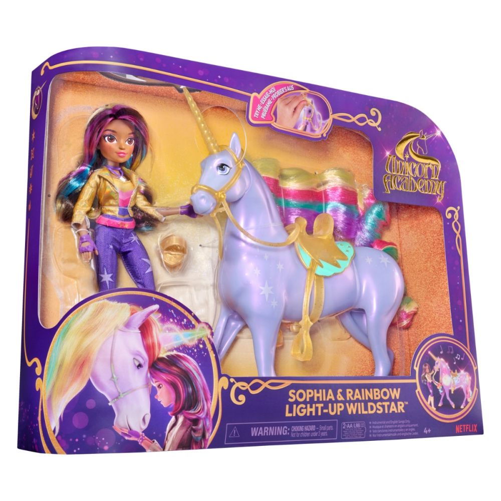Комплект еднорог Rainbow и кукла Sophia, Unicorn Academy, 6071553