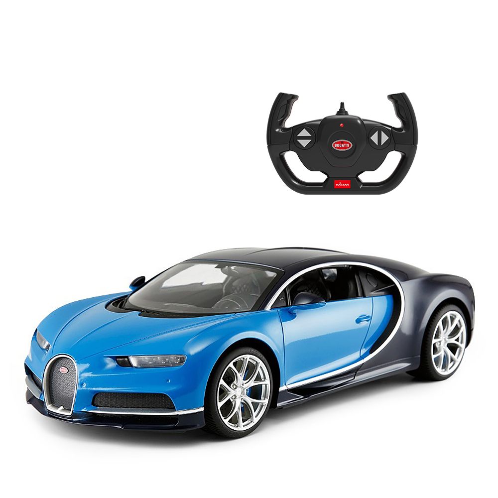 Кола с дистанционно управление, Rastar, Bugatti Chiron, 1:14, Син