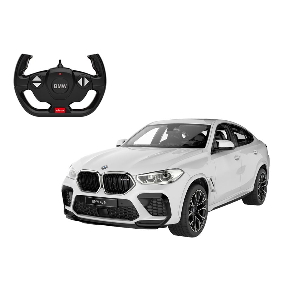 Количка с дистанционно, Rastar BMW X6 M, Бял 1:14