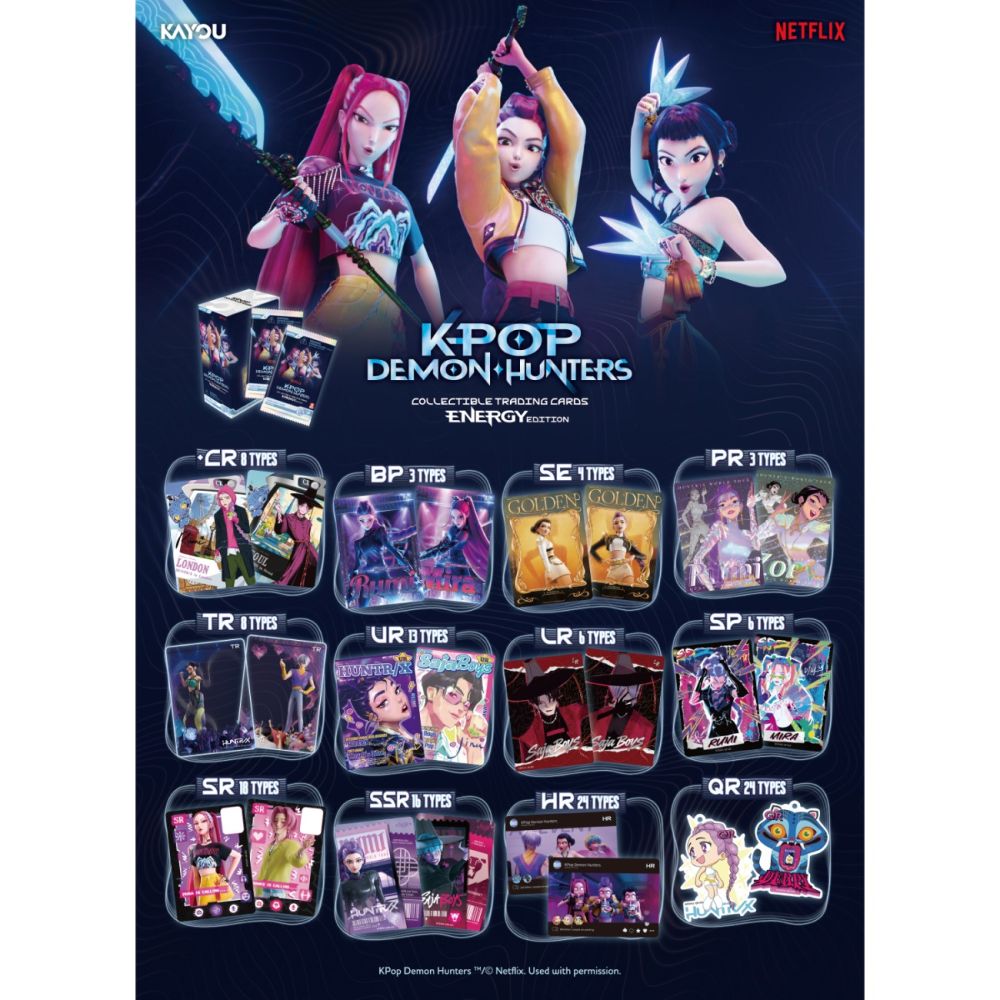 Комплект 8 колекционерски карти, K-Pop Demon Hunters, Energy Edition, Серия 1